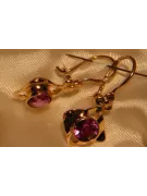 Ruso soviético rosa rosa 14k 585 pendientes de oro vec017 alejandrita rubí esmeralda zafiro ...