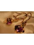 Russische Sowjetische Rose Pink 14k 585 Gold Ohrringe vec017 Alexandrit Rubin Smaragd Saphir ...