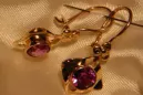 Russische Sowjetische Rose Pink 14k 585 Gold Ohrringe vec017 Alexandrit Rubin Smaragd Saphir ...