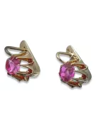 Russische Sowjetische Rose Pink 14k 585 Gold Ohrringe vec022 Alexandrit Rubin Smaragd Saphir ...