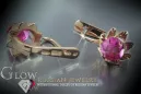 Russische Sowjetische Rose Pink 14k 585 Gold Ohrringe vec022 Alexandrit Rubin Smaragd Saphir ...