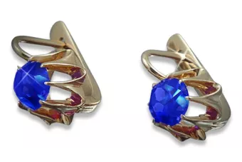 Russische Sowjetische Rose Pink 14k 585 Gold Ohrringe vec022 Alexandrit Rubin Smaragd Saphir ...