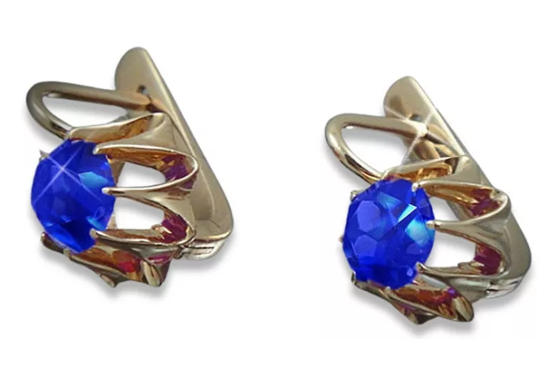Russische Sowjetische Rose Pink 14k 585 Gold Ohrringe vec022 Alexandrit Rubin Smaragd Saphir ...