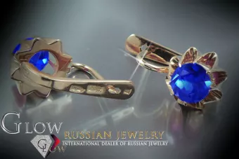 Vintage rose pink 14k 585 gold earrings vec022 alexandrite ruby emerald sapphire ...