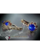 Boucles d’oreilles en or rose soviétique russe 14k 585 vec022 alexandrite rubis émeraude saphir ...