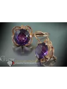 Russische Sowjetische Rose Pink 14k 585 Gold Ohrringe vec026 Alexandrit Rubin Smaragd Saphir ...