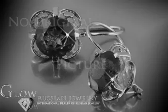 Rus sovietic trandafir roz 14k 585 cercei de aur vec026 alexandrit rubin smarald safir ...