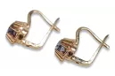 Boucles d’oreilles en or rose soviétique russe 14k 585 vec027 alexandrite rubis émeraude saphir ...