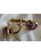 Russische Sowjetische Rose Pink 14k 585 Gold Ohrringe vec027 Alexandrit Rubin Smaragd Saphir ...