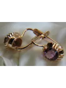 Boucles d’oreilles en or rose soviétique russe 14k 585 vec027 alexandrite rubis émeraude saphir ...