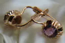 Russische Sowjetische Rose Pink 14k 585 Gold Ohrringe vec027 Alexandrit Rubin Smaragd Saphir ...