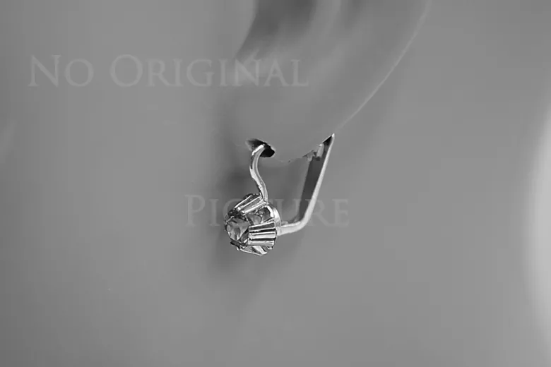 Boucles d’oreilles en or rose soviétique russe 14k 585 vec027 alexandrite rubis émeraude saphir ...