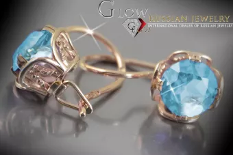 Russische Sowjetische Rose Pink 14k 585 Gold Ohrringe vec029 Alexandrit Rubin Smaragd Saphir ...