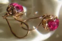 Russische Sowjetische Rose Pink 14k 585 Gold Ohrringe vec029 Alexandrit Rubin Smaragd Saphir ...