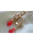 Boucles d’oreilles en or rose soviétique russe 14k 585 vec031 alexandrite rubis émeraude saphir ...