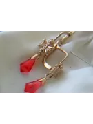 Vintage rose pink 14k 585 gold earrings vec031 alexandrite ruby emerald sapphire ...