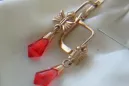 Boucles d’oreilles en or rose soviétique russe 14k 585 vec031 alexandrite rubis émeraude saphir ...