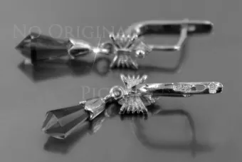 Rusă sovietică a crescut roz 14k 585 cercei de aur vec031 alexandrit rubin smarald safir ...