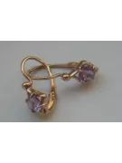 Russische Sowjetische Rose Pink 14k 585 Gold Ohrringe vec036 Alexandrit Rubin Smaragd Saphir ...