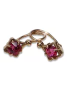 Russische Sowjetische Rose Pink 14k 585 Gold Ohrringe vec036 Alexandrit Rubin Smaragd Saphir ...