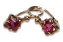 Rusă sovietică a crescut roz 14k 585 cercei de aur vec036 alexandrit rubin smarald safir ...