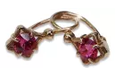 Russische Sowjetische Rose Pink 14k 585 Gold Ohrringe vec036 Alexandrit Rubin Smaragd Saphir ...