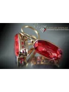 Boucles d’oreilles en or rose soviétique russe 14k 585 vec037 alexandrite rubis émeraude saphir ...