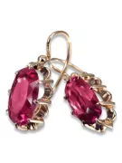 Russische Sowjetische Rose Pink 14k 585 Gold Ohrringe vec039 Alexandrit Rubin Smaragd Saphir ...