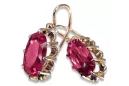 Russische Sowjetische Rose Pink 14k 585 Gold Ohrringe vec039 Alexandrit Rubin Smaragd Saphir ...
