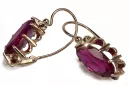 Russische Sowjetische Rose Pink 14k 585 Gold Ohrringe vec039 Alexandrit Rubin Smaragd Saphir ...