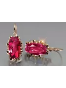 Russische Sowjetische Rose Pink 14k 585 Gold Ohrringe vec039 Alexandrit Rubin Smaragd Saphir ...
