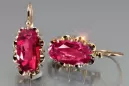 Russische Sowjetische Rose Pink 14k 585 Gold Ohrringe vec039 Alexandrit Rubin Smaragd Saphir ...