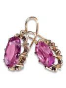 Russische Sowjetische Rose Pink 14k 585 Gold Ohrringe vec039 Alexandrit Rubin Smaragd Saphir ...