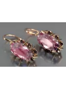 Russische Sowjetische Rose Pink 14k 585 Gold Ohrringe vec039 Alexandrit Rubin Smaragd Saphir ...