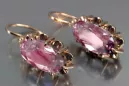 Russische Sowjetische Rose Pink 14k 585 Gold Ohrringe vec039 Alexandrit Rubin Smaragd Saphir ...