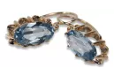 Boucles d’oreilles en or rose soviétique russe 14k 585 vec039 alexandrite rubis émeraude saphir ...