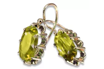 Rus sovietic trandafir roz 14k 585 cercei de aur vec039 alexandrit rubin smarald safir ...