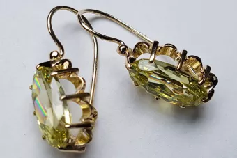 Vintage rose pink 14k 585 gold earrings vec039 alexandrite ruby emerald sapphire ...