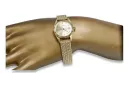 14K Goldene Damenarmbanduhr aus Italien, Rund 24mm, Quarz