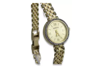 Prześliczny 14k 585 złoty damski zegarek Geneve lw039y