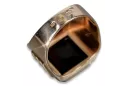 Russische Rose Sowjetischer Vintage Antiker Goldschmuck Mann Onyx Ring Signet Schmuck
