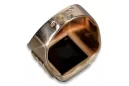 Russian rose Soviet Vintage Antique gold jewelry man's Onyx ring signet jewelry