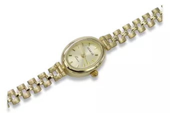 Италиански жълт 14k злато 585 дама Geneve часовник lw037y
