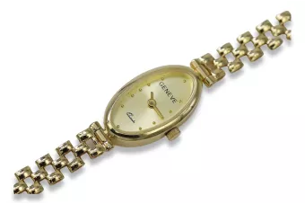 Puikus 14k 585 aukso moteriškasis laikrodis Geneve lw033y
