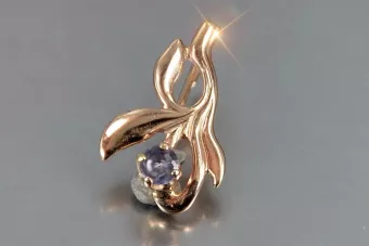 Vintage rose 14k 585 gold alexandrite ruby emerald sapphire zircon ... pendant vpc002