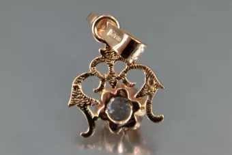 Russische sowjetische Rose 14k 585 Gold Alexandrit Rubin Smaragd Saphir Zirkon ... Anhänger vpc004