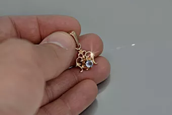 Russische sowjetische Rose 14k 585 Gold Alexandrit Rubin Smaragd Saphir Zirkon ... Anhänger vpc004