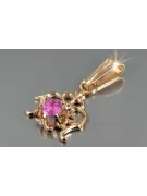 Russische sowjetische Rose 14k 585 Gold Alexandrit Rubin Smaragd Saphir Zirkon ... Anhänger vpc004