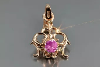Vintage rose 14k 585 gold alexandrite ruby emerald sapphire zircon ... pendant vpc004