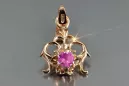 Russische sowjetische Rose 14k 585 Gold Alexandrit Rubin Smaragd Saphir Zirkon ... Anhänger vpc004